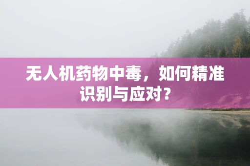 无人机药物中毒，如何精准识别与应对？